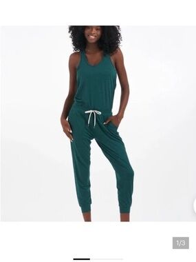 Vuori Teal Sleeveless Drawstring Jumpsuit